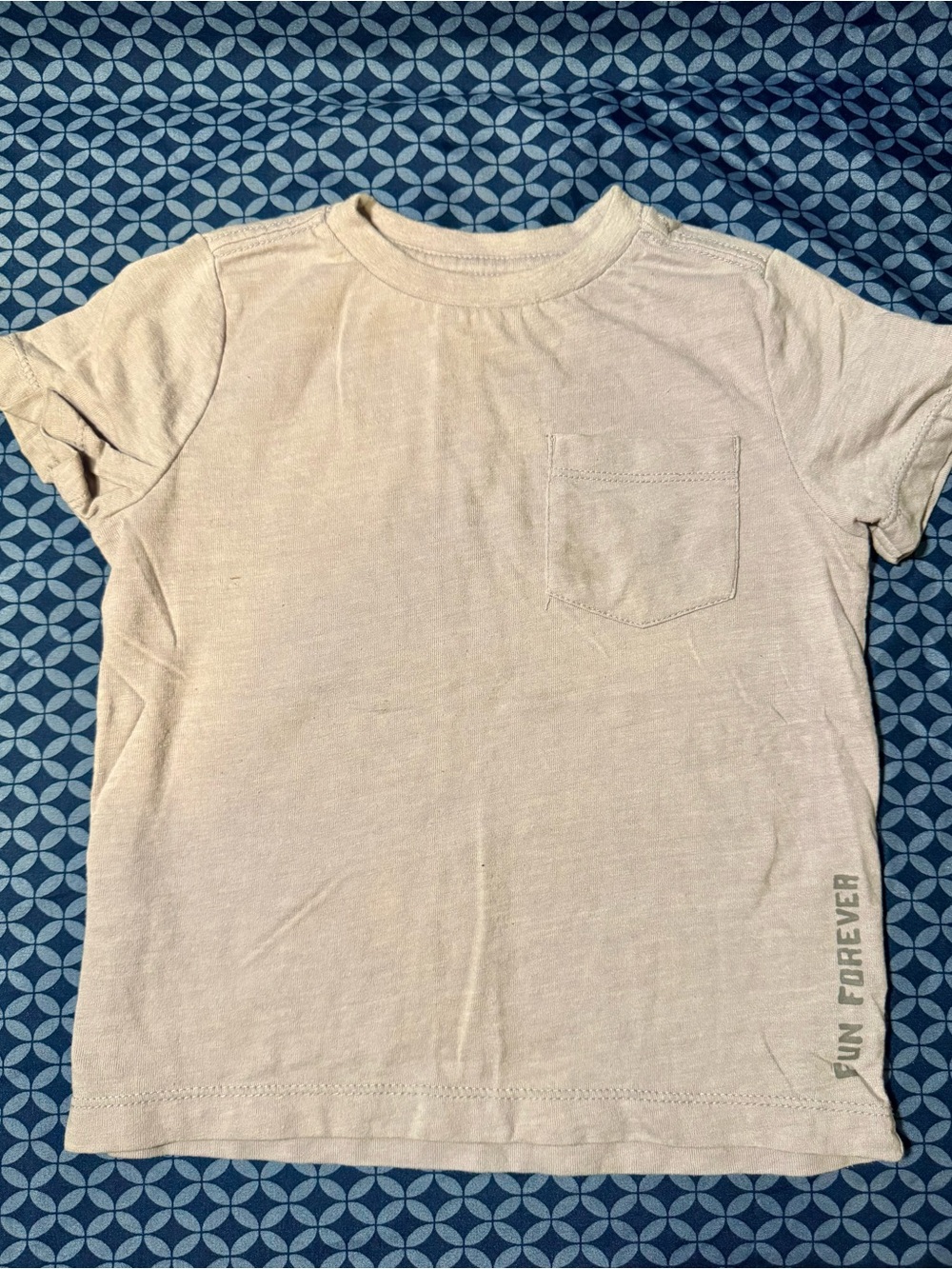 Gymboree Cream Short Sleeve Tee with Front Pocket
